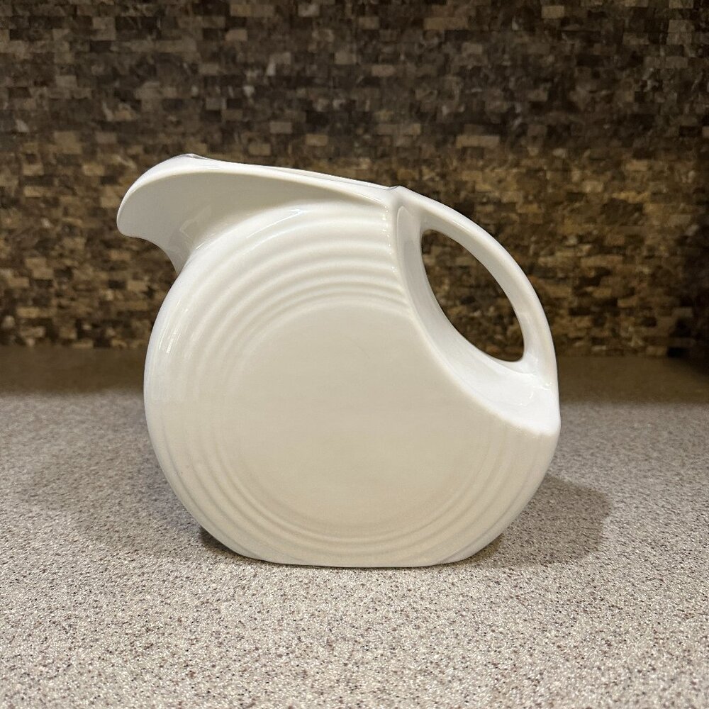 FIESTA Large White Disk Pitcher NEW Never used